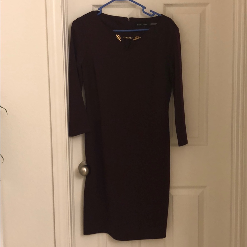 Long sleeve purple/maroon dress